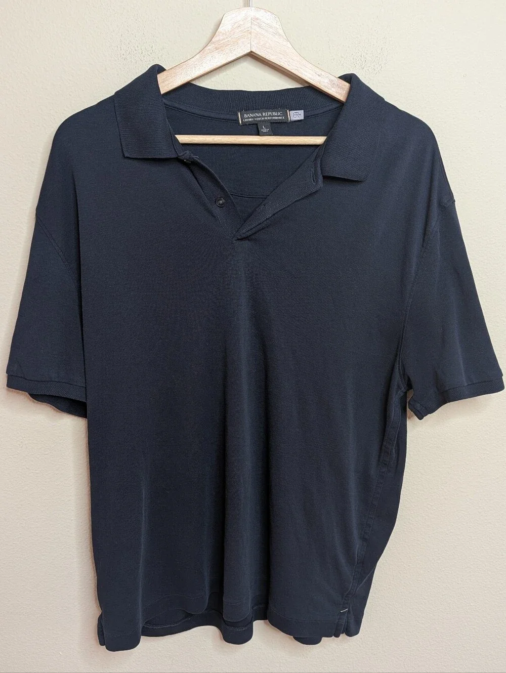 Banana Republic Luxury Touch Performance Polo Men's Large Navy